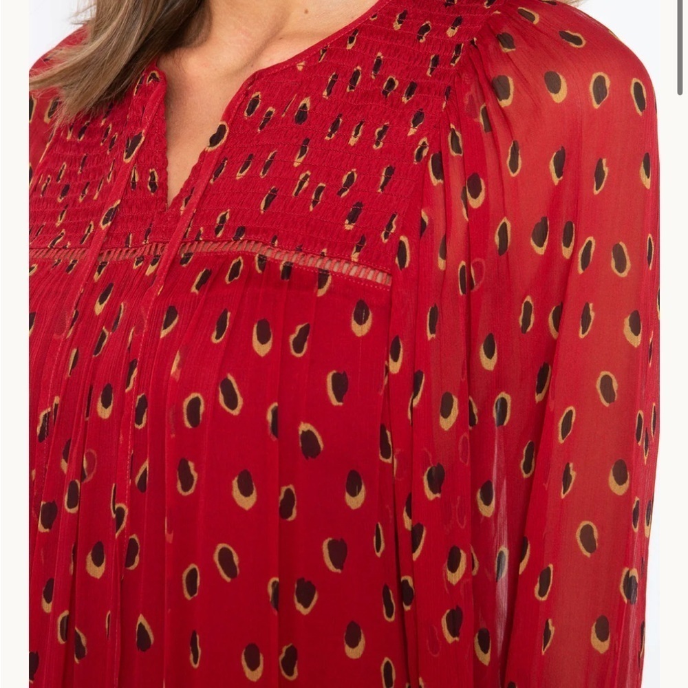 NWT Caballero VANYA DRESS IN PEACOCK RED DOT size xs - Picture 2 of 10